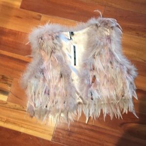Top shop real bird feather vest.